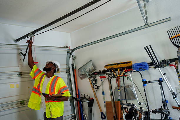 Professional Garage Door Panel Replacement technician working in New Brighton, MN